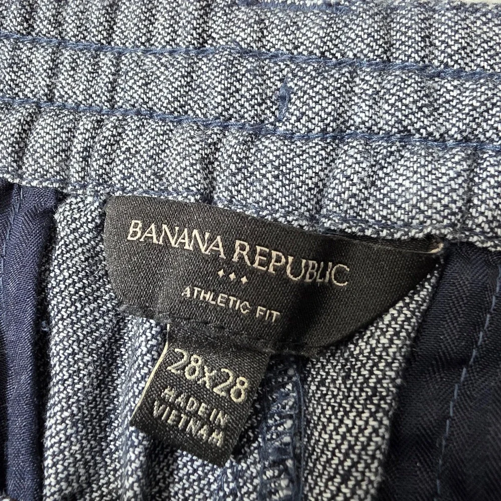 Banana Republic Athletic Linen Pants Mens 28/28 Preppy Navy Drawstring